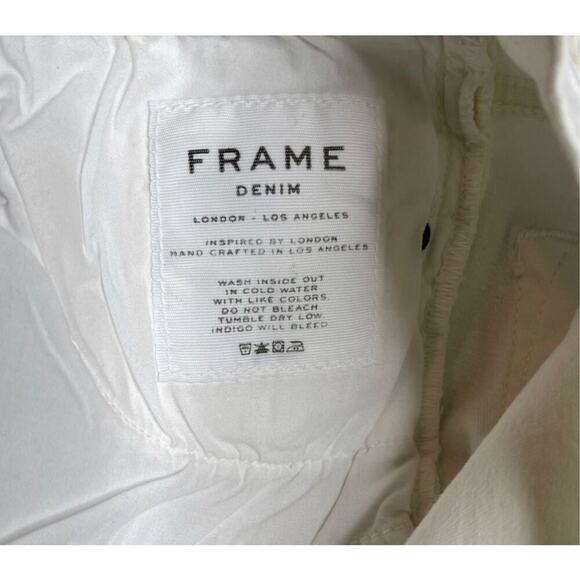 Frame Denim Le Skinny De Jeanne Ripped Jeans In Blanc Jefferson Size 27 - Picture 9 of 13